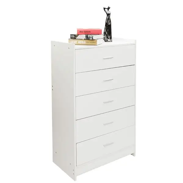 Multiple Finish 5 Drawer Night Stand Chest White And Espresso