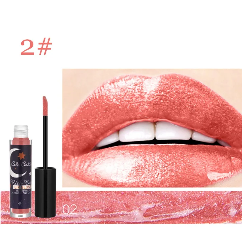 2 Make Up12color Алмазный сверкающий блеск для губ долговечная антипригарная чашка Водонепроницаемая шелковистая блестящая помада Maquiagem Новинка - Цвет: 2