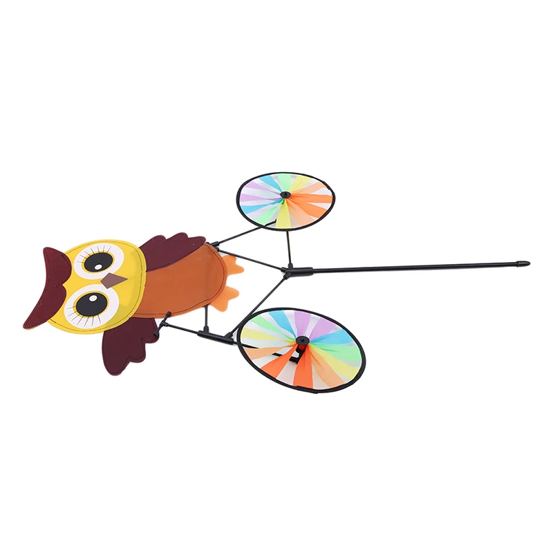 Милые 3D Животные Сова на велосипеде штифт ветряной мельницы Whirligig детские игрушки Spinner сад газон двор Декор открытый забавные игрушки для детей