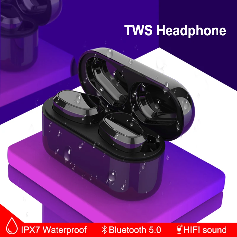 Беспроводные наушники TWS Bluetooth 5 0 Hi Fi стереозвук IPX7 водонепроницаемые мини для Huawei