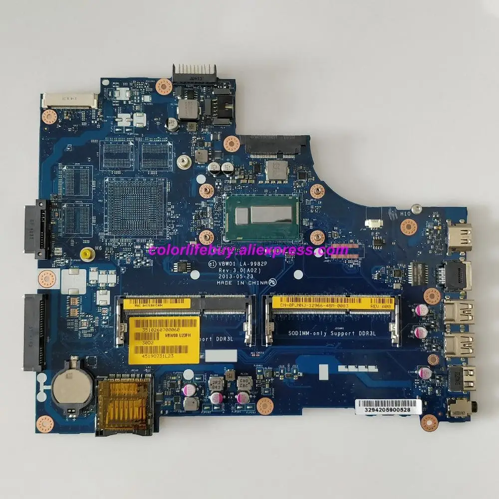 

Genuine CN-0PJNNJ PJNNJ LA-9982P w i3-4010U CPU Laptop Motherboard Mainboard 0PJNNJ for Dell Inspiron 15R 5537 3537 Notebook PC