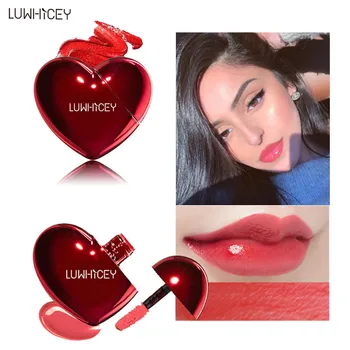 

5 Colors Heart Shaped Matte Lip Gloss Moisturizing Non-stick Cup Waterproof Long Lasting Colourfast Liquid Lipstick Makeup TXTB1