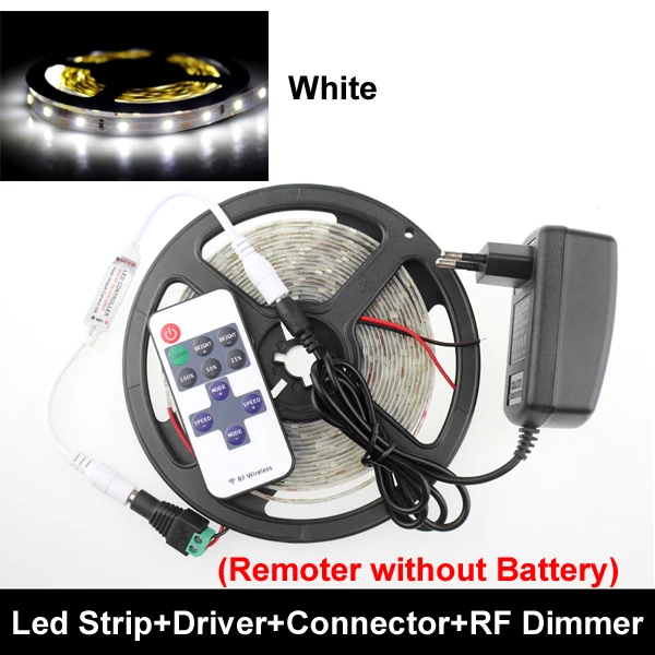 RF-White SMD 5050 светодиодные полосы водонепроницаемый теплый белый красный синий Epistar 60 светодиодов/м Ambilight Подсветка Водонепроницаемый 12 В светодиодные полосы дистанционного управления - Испускаемый цвет: RF-White