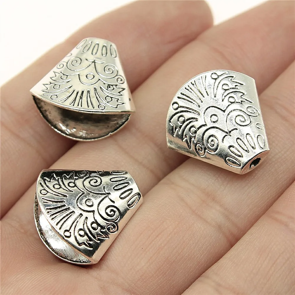 

10PCS/lot 18*19*10mm Antique Silver Bronze Color Tassel End Caps Beads For Bracelet Making Jewelry DIY Base Setting