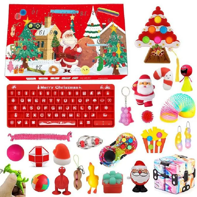 

Fidget Toys Sale 24 Days Advent Calendar Toys Set Christmas Countdown Calendar Blind Box Push Bubble Christmas Gift Box Games