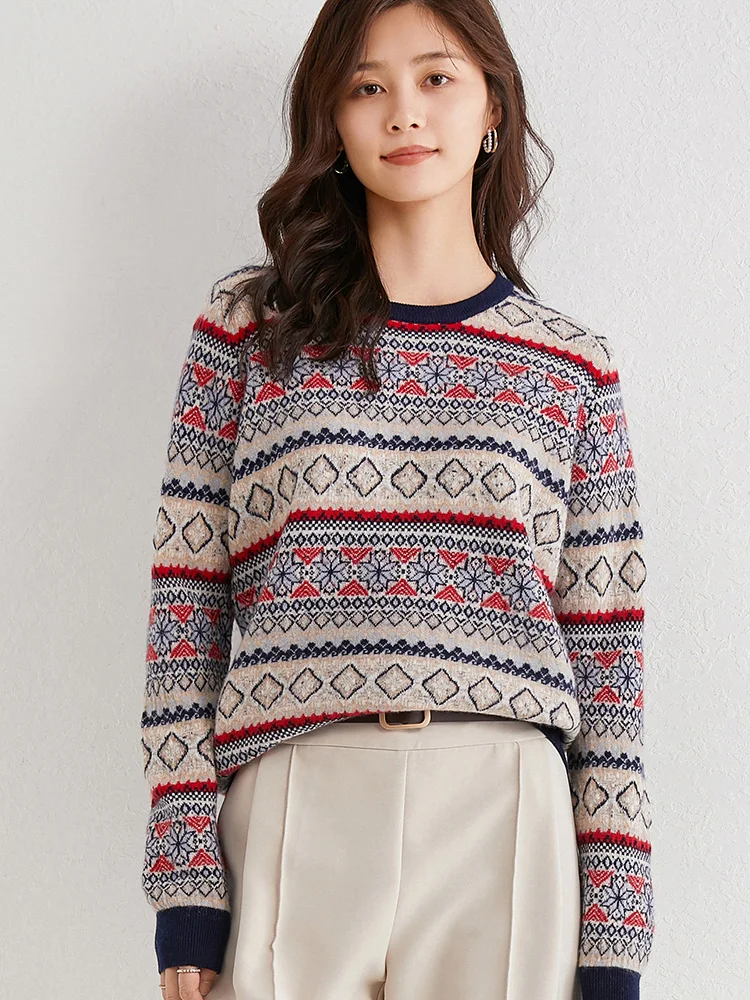 Fair Isle 100% Wool Relaxed Pullover Classic