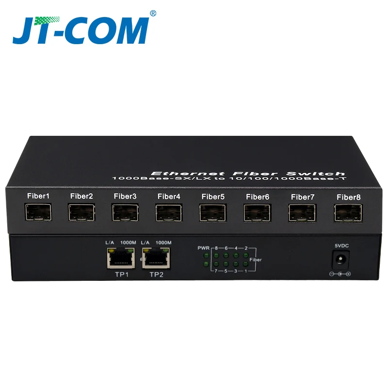 Гигабитный сетевой коммутатор SFP 1000 Мбит/с медиаконвертер 8 портов и 2 порта RJ45 8G2E