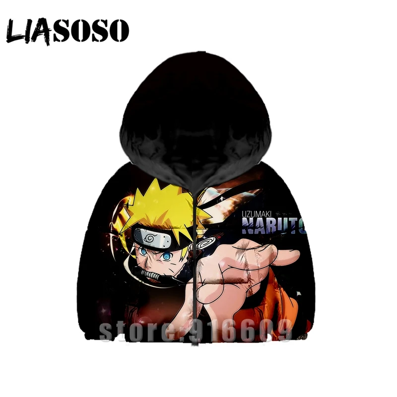 Детские толстовки Uzumaki Naruto с 3D принтом для мужчин и женщин; детские толстовки с капюшоном в стиле аниме; детский зимний пуховик; детские толстовки с капюшоном с героями мультфильмов в стиле Харадзюку - Цвет: 9