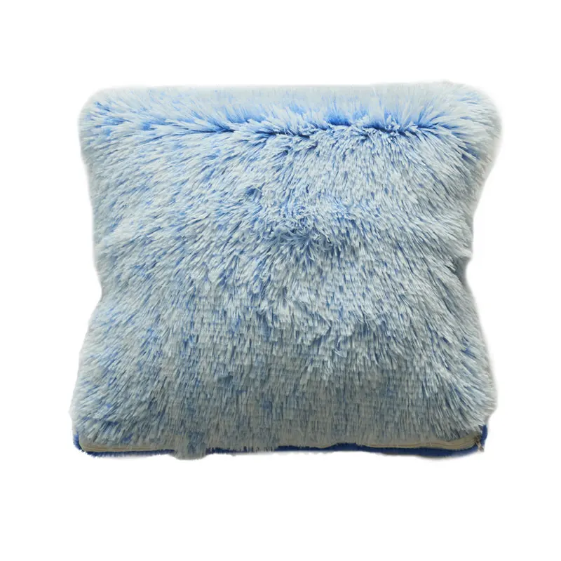 comfortable home bed plush cushion cover 42*42mm no inner long fluff housse de coussin green orange soft cushion cases dec X66
