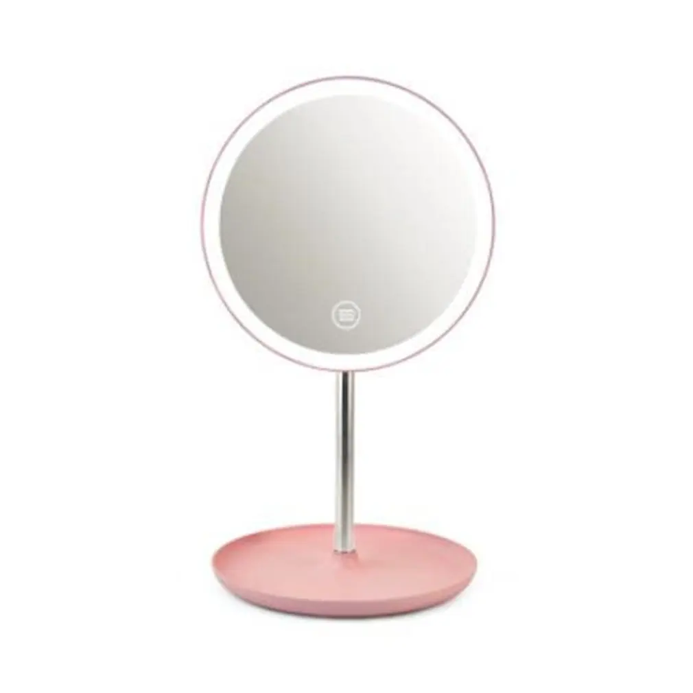

Practical Fashion Led Fill Light Makeup Mirror With Light Round USB Dressing Small Mirror Desktop Single Mirror