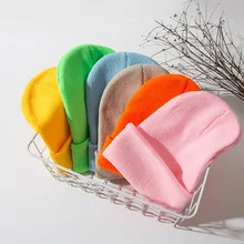 Plain plain knitted hat for women all-match fashion pullover hat for autumn and winter warm wool hat for men