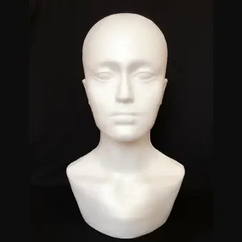 

Male Foam Mannequin Head Model for Showcase Display Glasses Hat Wig Scarves