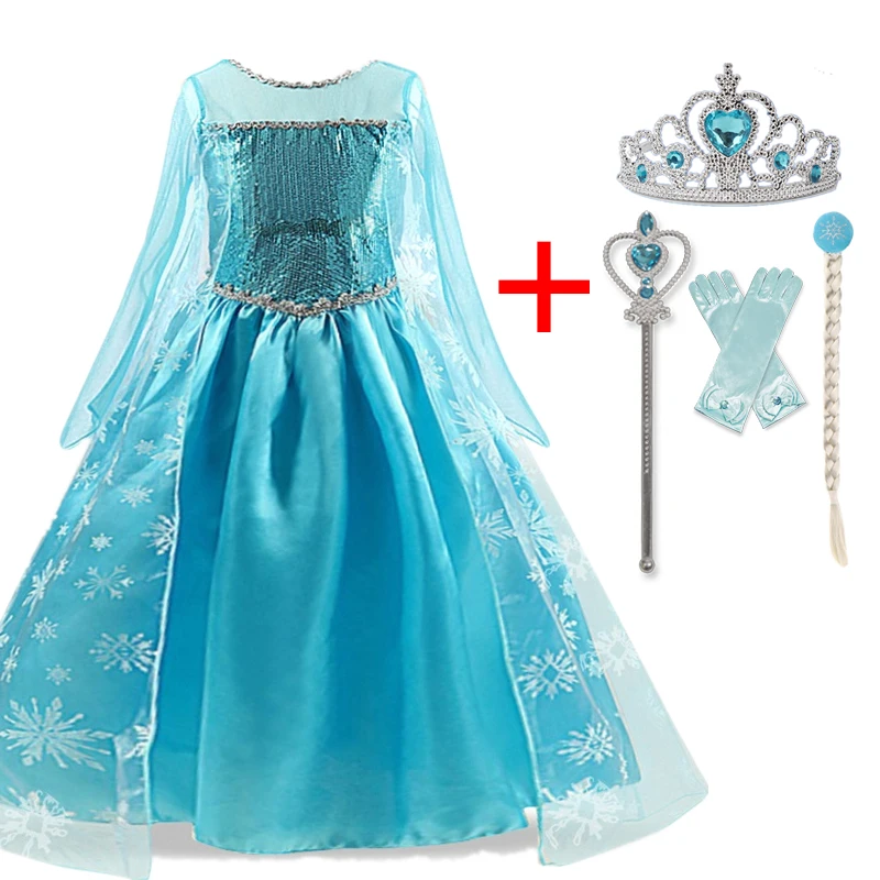 Girls Dress Princess Costume Princess Girls Elsa Dress Cosplay Dresses Snow Queen Costumes Kids Halloween Dress