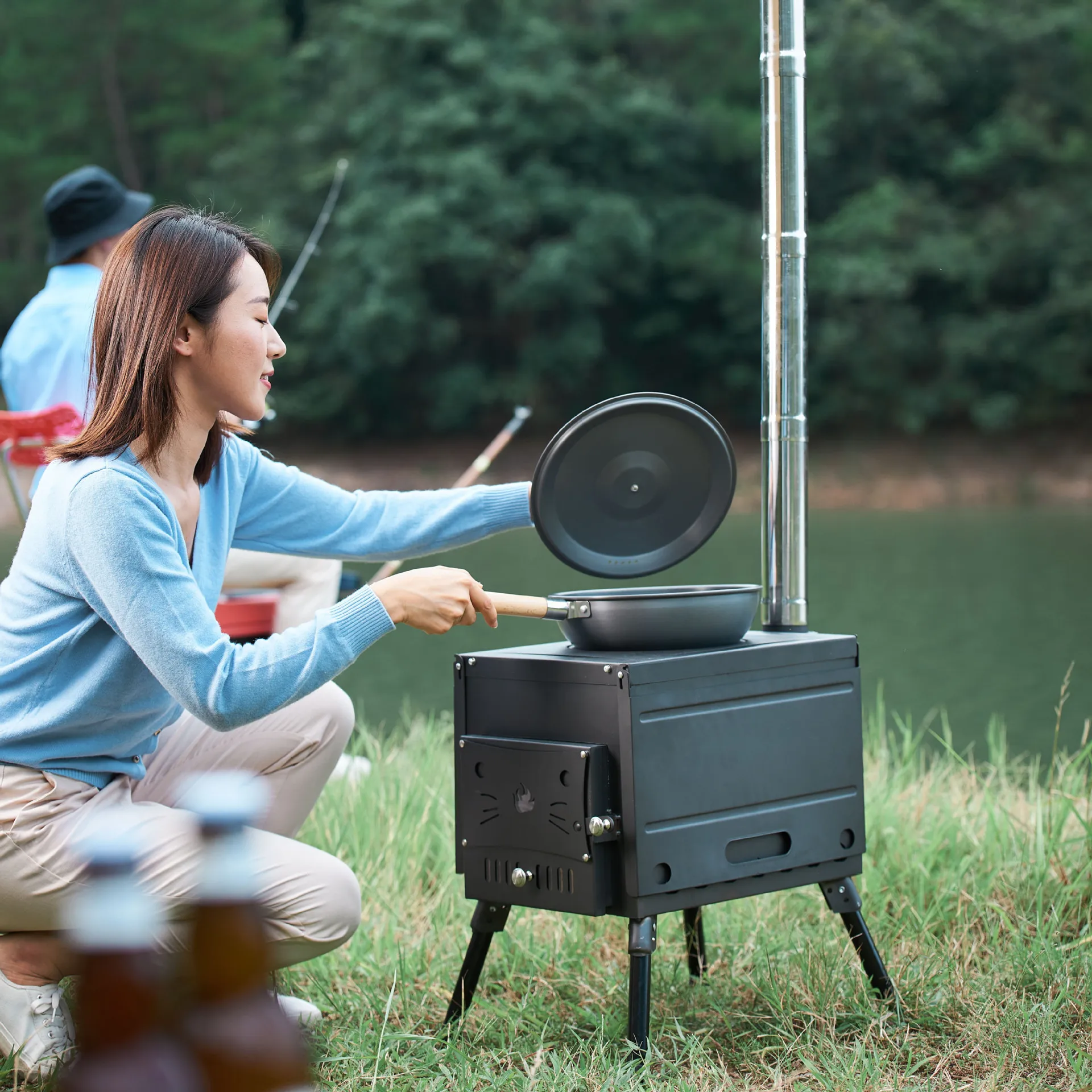 Poêle à bois de chauffage hexagonal pliant d'extérieur, table de feu de  camping cuisinière à charbon multifonctionnelle barbecue gril pliable  portable - AliExpress