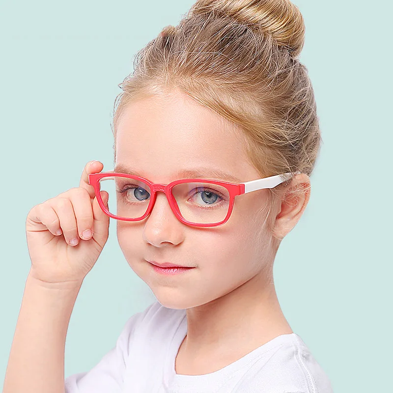 Baby Bendable Silicone Anti-blue Light Optical Glasses Flexible One-piece Safe Eyeglasses Plain Mirror Goggles Eyewear Frame