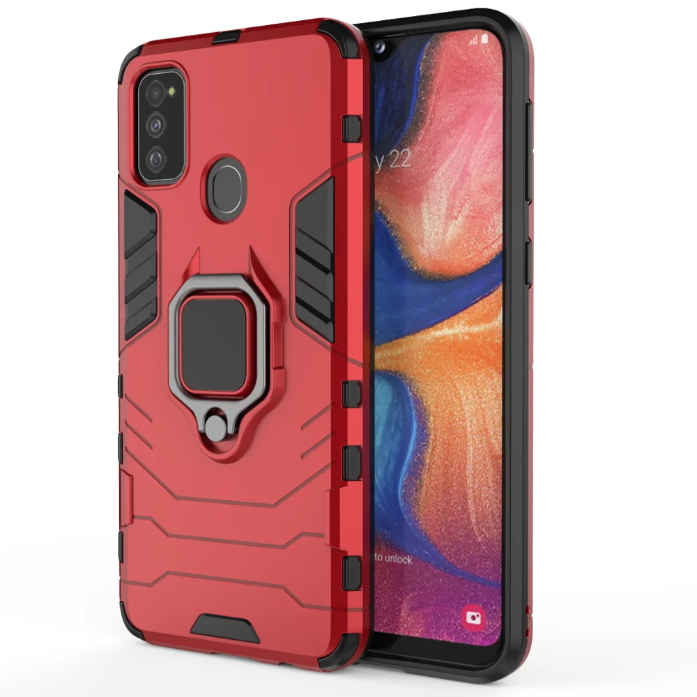Красный OUDINI для samsung Galaxy A10 A20 A30 A40 A60 A70 A80 M10 M20 M30S M30 M40 A40S A8S Чехол чехол-накладка повышенной прочности с протекторным рисунком и подставкой противоударный чехол - Цвет: Красный