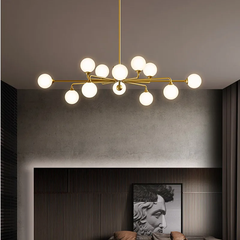 

Postmodern chandelier luxury deco gold chandeliers for Dining Room Kitchen glass ball molecular lamp farmhouse gcafe lighting