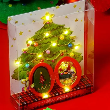 

Manual Creative DIY Cottage Meet Christmas Style Beautifully Crafted Wooden Assembly Handmade Building Model Toys