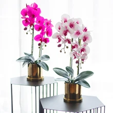 Искусственное украшение бабочка Орхидея сделай сам Искусственный Шелковый цветок букет фаленопсис Свадебный дом Декоративные искусственные цветы