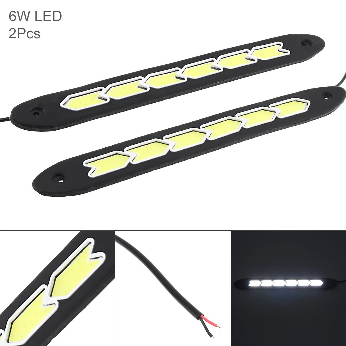 

2pcs/pair 12V White LED Daytime Running Light Waterproof Auto Car DRL COB Driving Fog Lamp External Lights for Motor ATV SUV