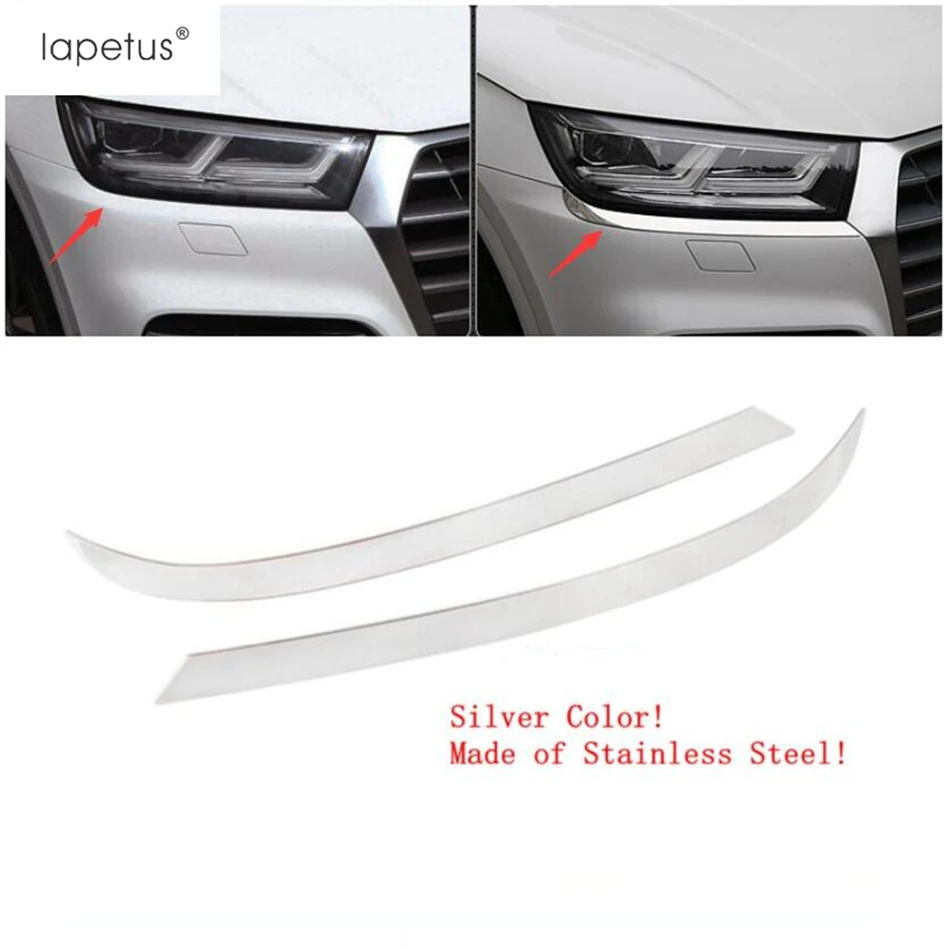 Аксессуары Lapetus подходят для Audi Q5 передние фары лампы век бровей молдинг крышка комплект отделка/нержавеющая сталь