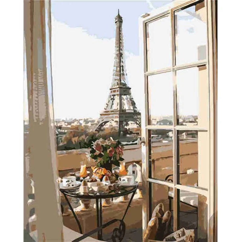 

Nordic Canvas Hand Painted Canvas Oil Paintings Window Sill Scenery Canvas Art Wall Posters For Living Room Free Delivery