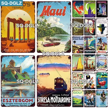 

[SQ-DGLZ] HAVANA City Metal Sign Vintage Plaque Wall Decor For Bar Country Plate Tin Sign Travel Beach Poster
