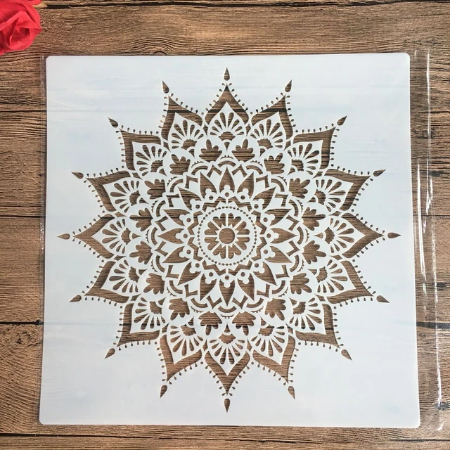 30 * 30cm size diy craft mandala mold for painting stencils stamped photo album embossed paper card on wood, fabric, wall 3