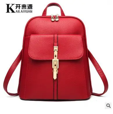 Женский рюкзак из натуральной кожи модный рюкзак весенний и летний модный корейский женский студенческий - Цвет: Бургундия
