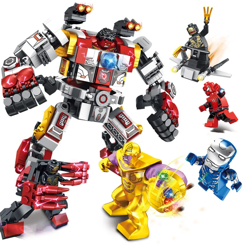 

Avengers Armour Hero Mech Variable Dinosaur 2 Kind of Modeling Doll Toy Assembled Building Blocks Children'S Educational Toy