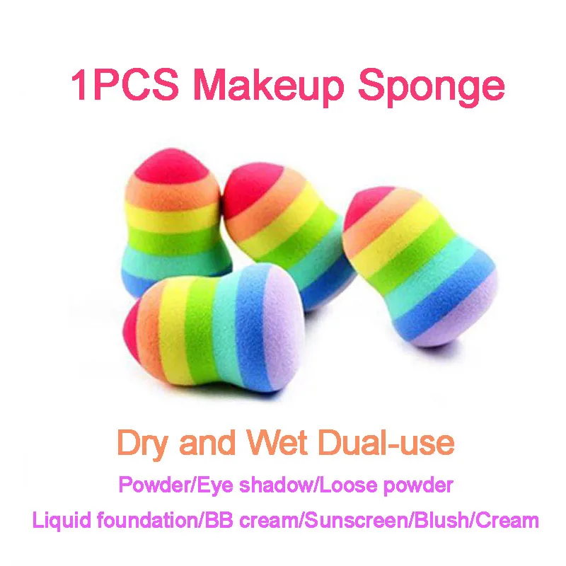 

1PCS Sponge for makeup Cosmetic Puff beauty Tools Soft Hydrophilic Water Drop Shape Rainbow Puff Make up Sponge Dry Wet Use