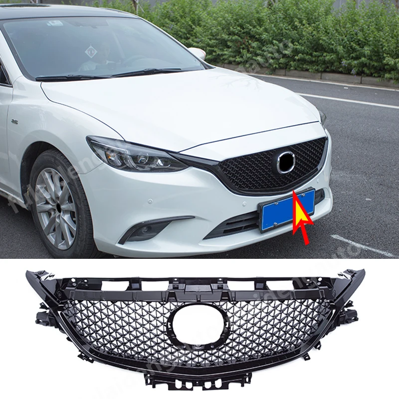 1 шт. для Mazda 6 Atenza- ABS Черная решетка переднего бампера вентиляционная решетка отверстие крышка Замена автомобильные аксессуары
