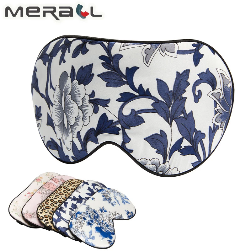 100 Silk Sleeping Mask Porcelain Pattern Blindfold Eye Cover Shading