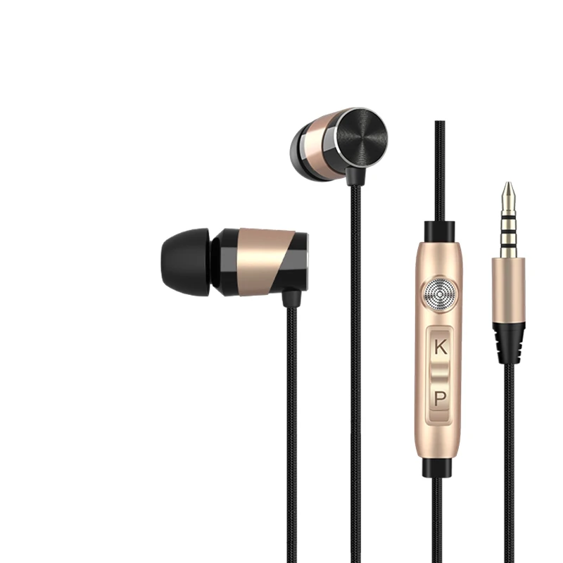 In ear Wired Earphone Stereo Sound Card Microphone Line Control With Mic Earbuds Headset
