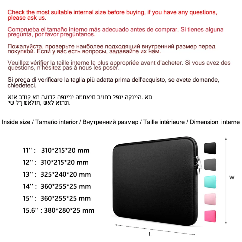 Bolsa do Portátil Macio para Xiaomi hp Dell Lenovo Notebook Computador para Macbook Air Pro Retina 11 12 13 14 15 Capa de Manga 15.6 - Imagem 2
