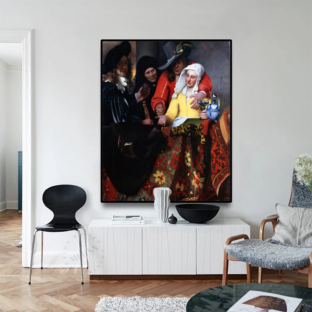 

Cassisy Canvas Art Oil PaintingThe procuress,1656Johannes·Vermeer Poster Picture Wall Decor Modern Home Living room Decoration