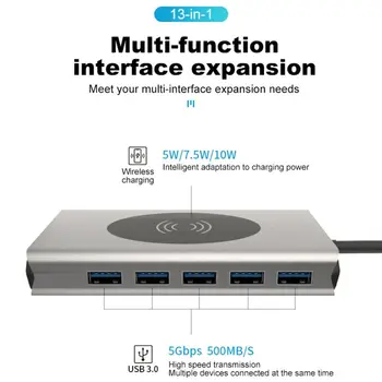 

USB C HUB Type-c to HDMI VGA RJ45 Audio Expander Adapter 3.5mm AUX Interface for App-le MacBook Hua-wei P30/Mate30 Cellphones