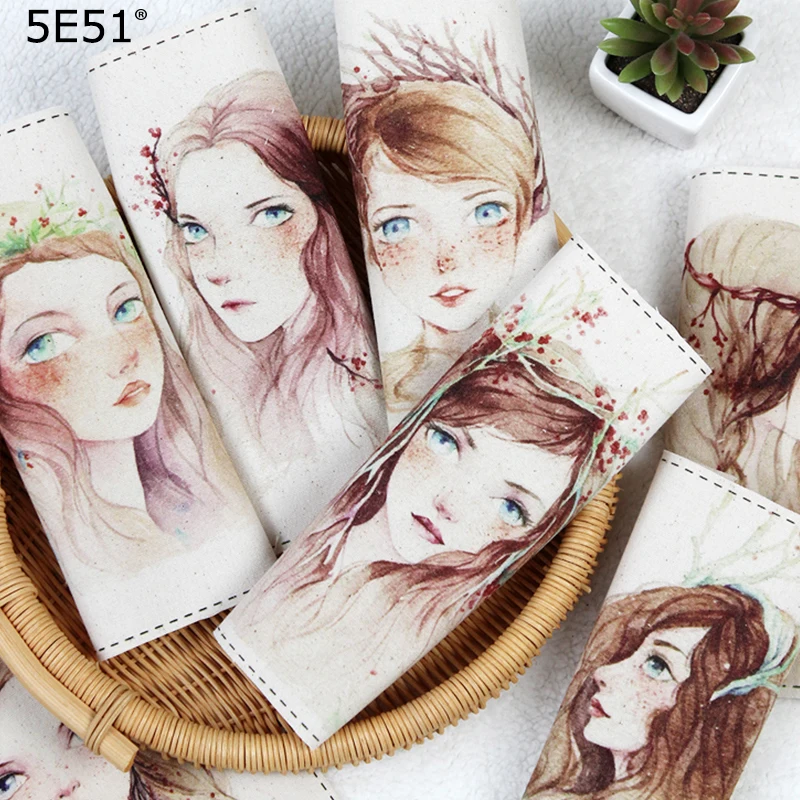 

DIY Handmade patchwork Hand dyed cloth cotton linen /cartoon printed 16*19cm/Many uses