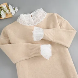 Fashion Autumn Lapel Fake Collar for Women Shirt Lapel False Collar Blouse Tops Sweater Detachable Collars Set