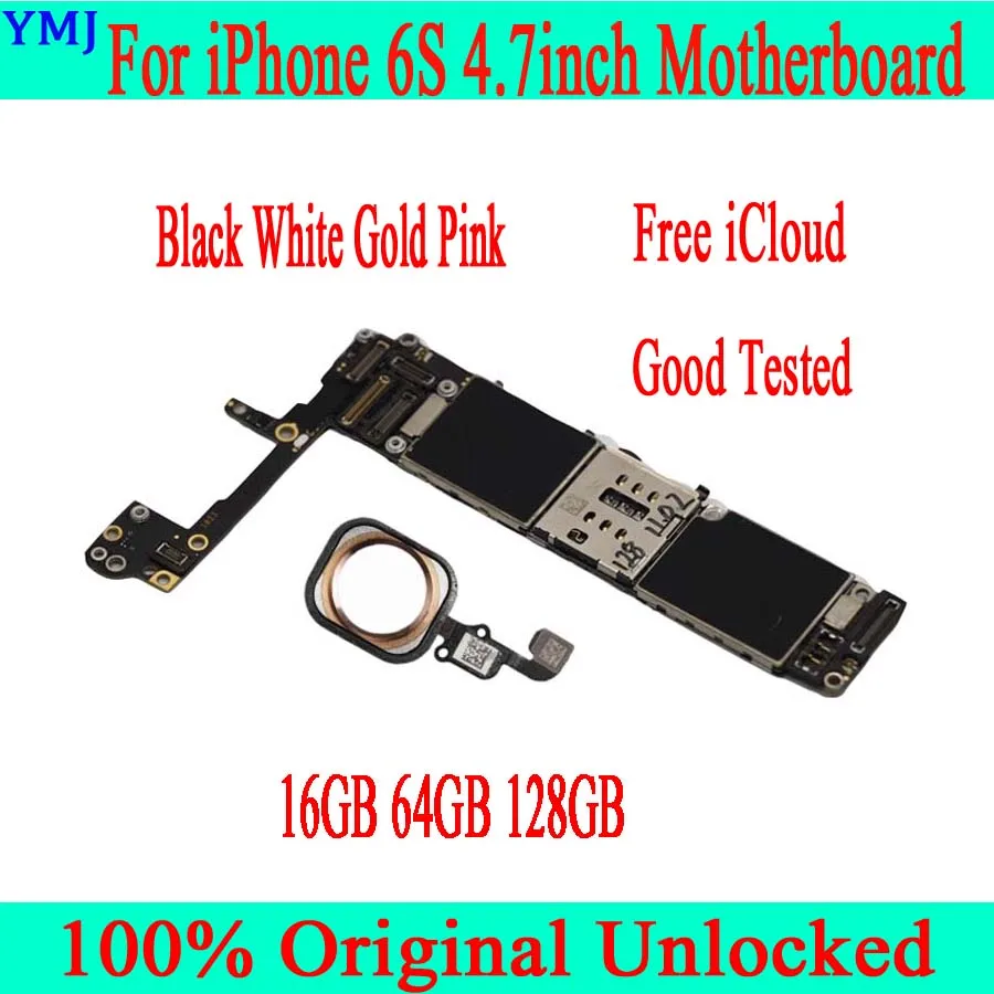 100% оригинальная разблокированная материнская плата для iPhone 6 S с/без Touch ID сканер
