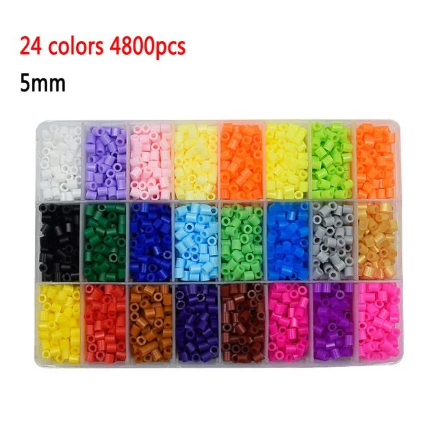 5mm Hama beads 24/48/36 Colors perler Toy Fuse Bead for kids DIY handmaking 3D puzzle Educational Kids Toys Free Shipping 10