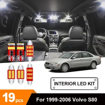 

19 x White Canbus Car LED Interior Map Rear Dome Coutesy Glove Box Trunk License Plate Bulbs Package Kit For 1999-2006 Volvo S80