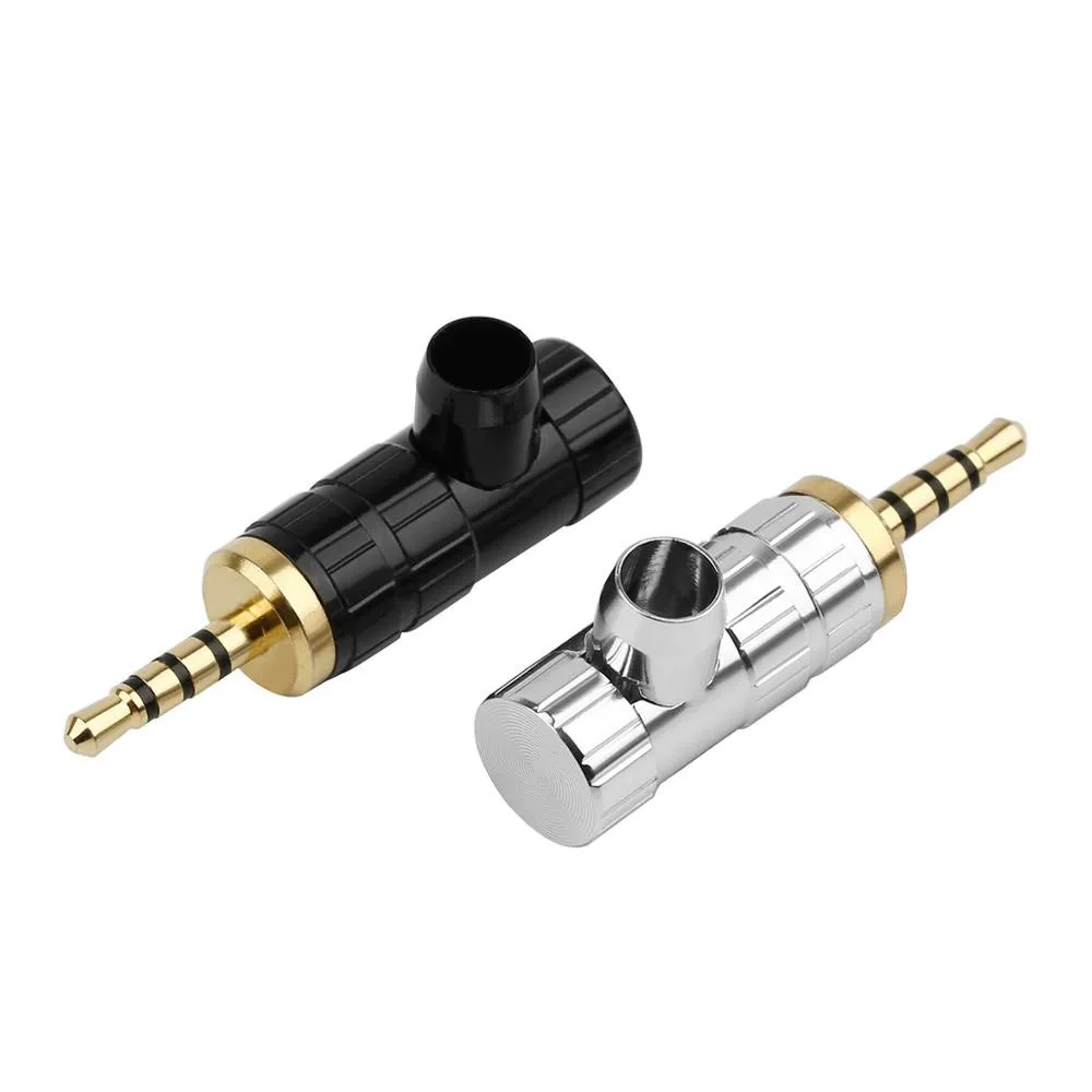 Mini Jack 2 5mm Male Audio Connector Aluminum Shell Gold Plated Copper 2 5 Stereo 4 Poles Balance Headphone Plug Adapter DIY