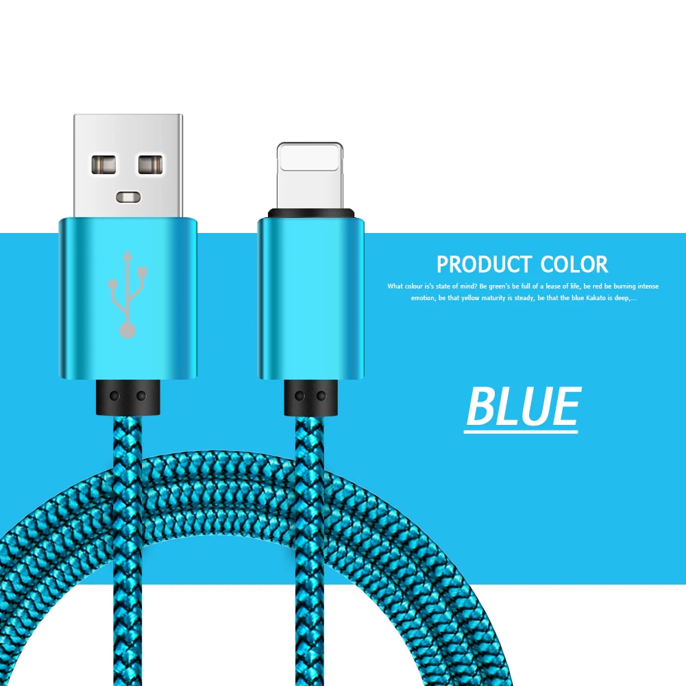 Дракон шаблон USB кабель Быстрая зарядка загрузки синхронизации анти-электричество ручной работы нейлоновый тканый шнур для samsung iPhone Lightning Micro - Цвет: Blue