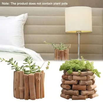 

Natural Wooden Succulent Flower Planter Small Garden Windowsill Plant Pot Cactus Herb Planter for Home and Office Decoration