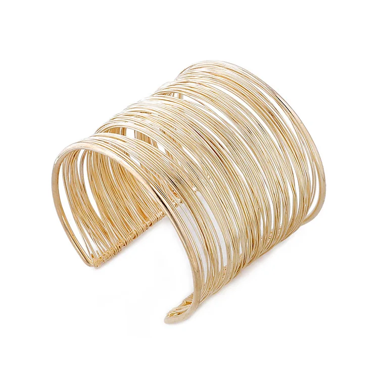Exaggerated Wire Mesh Open Wide Bracelet Small Fashion Net Red Metal Bracelet for Women
