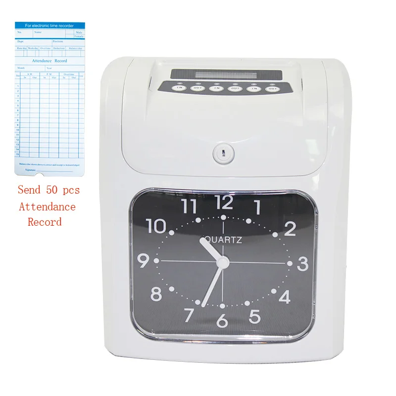 W-S1 цифровой рекордер времени посещаемость удар карты время часы Офисный Персонал проверить в пробивая машина
