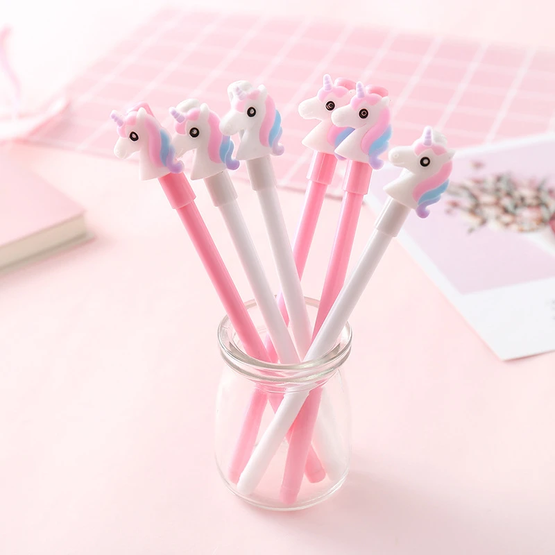 

1 Piece Lytwtw's Gel Pens Korean Cartoon Creative Unicorn Neutral Pen Student Writing Office Stationery Black Signature Pen