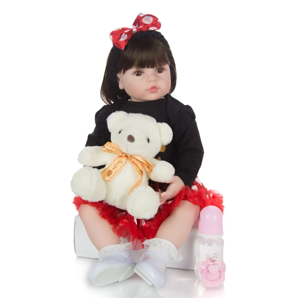 KEIUMI рождественский стиль реалистичный силиконовый Reborn Menina Boenca 24 дюймов принцесса Reborn Baby Doll для детского дня подарок