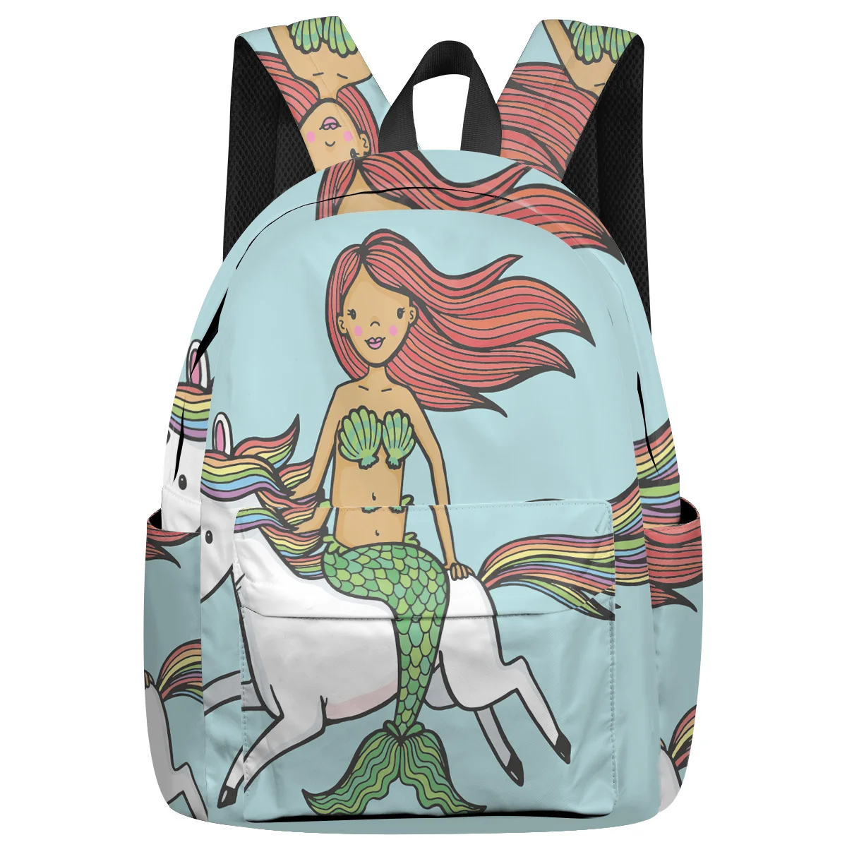 

WHEREISART Unicorn Mermaid Cartoon Backpacks Abraham Lincoln'S Birthday Internal Frame Backpacks Backpack With Wheels Bottle